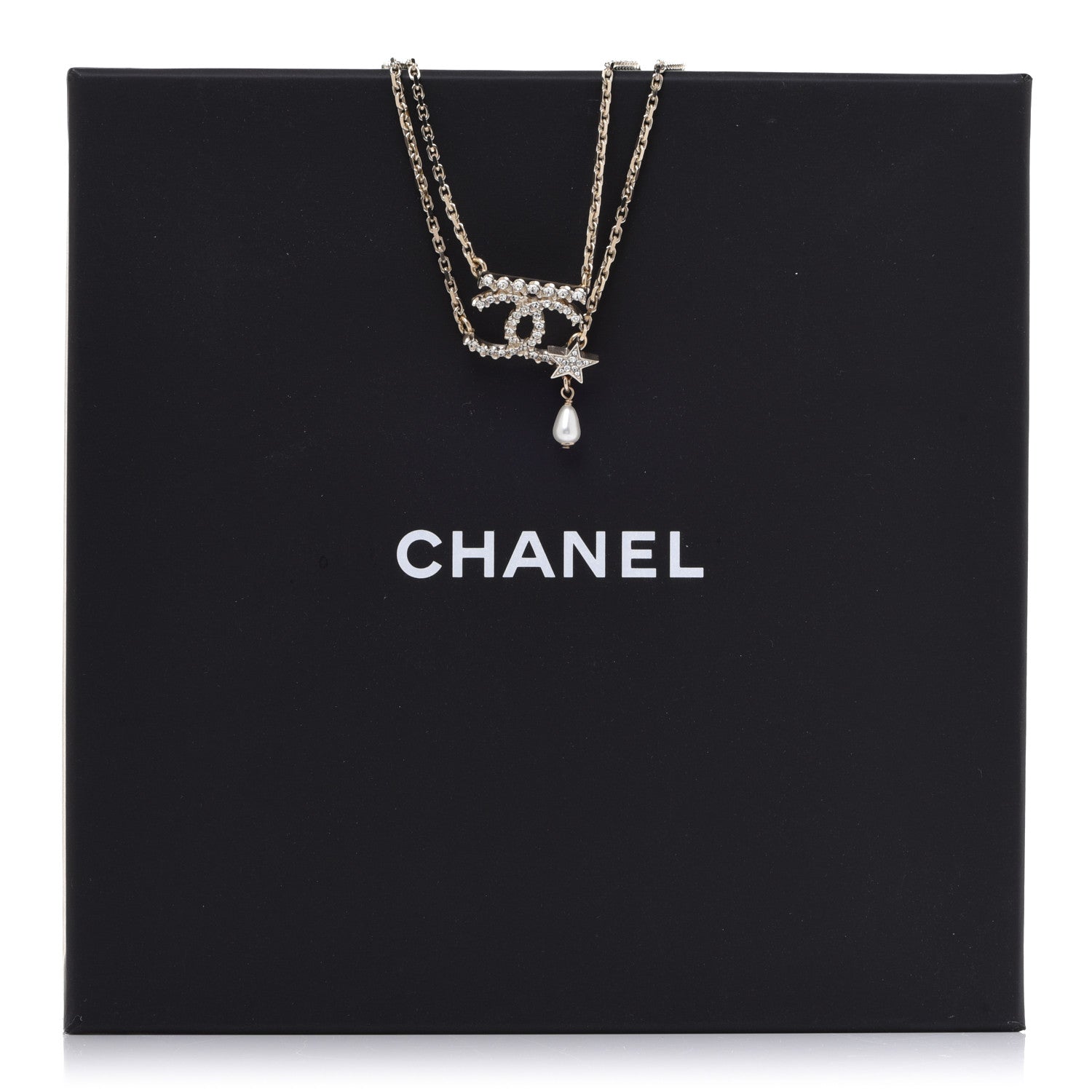 Chanel Pearl Crystal CC Star Choker Necklace Gold 6 of 6