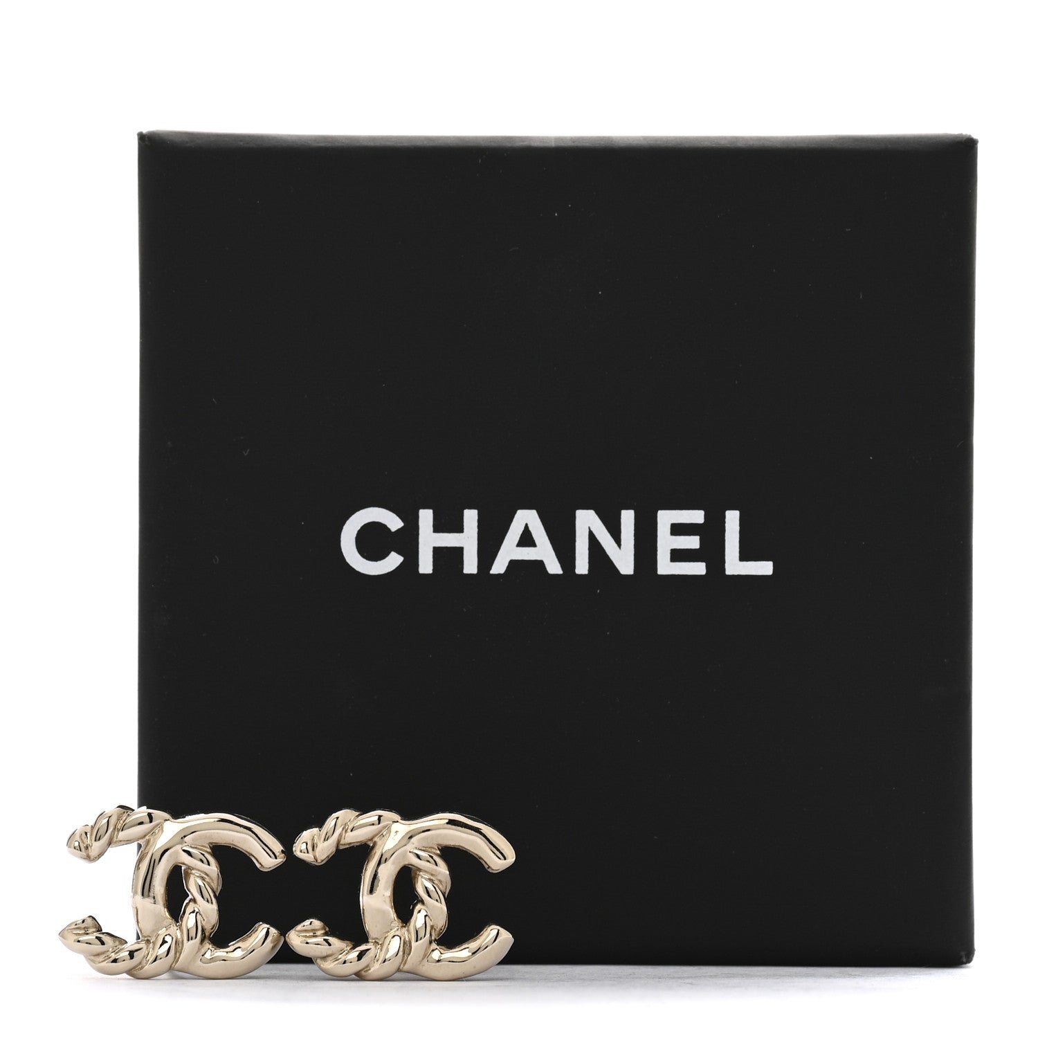 Chanel Twisted CC Earrings Gold 5 of 5