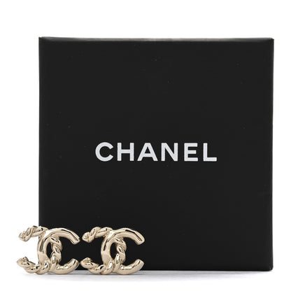 Chanel Twisted CC Earrings Gold 5 of 5