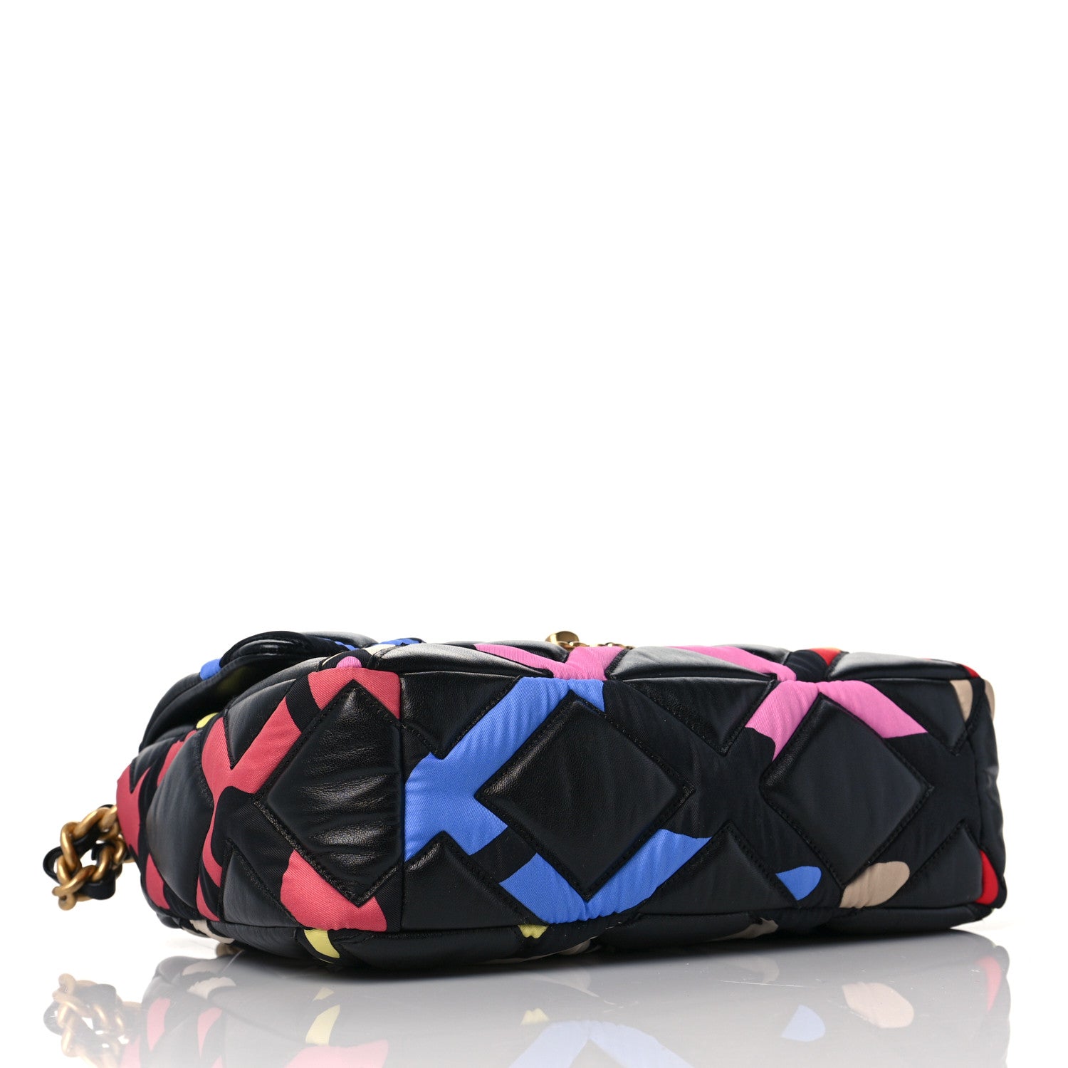 Chanel Lambskin Printed Fabric Medium Chanel 19 Flap Black Multicolor 4 of 8