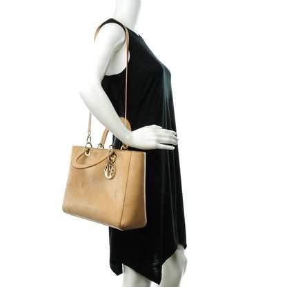 Christian Dior Python Large Lady Dior Beige 2 of 9
