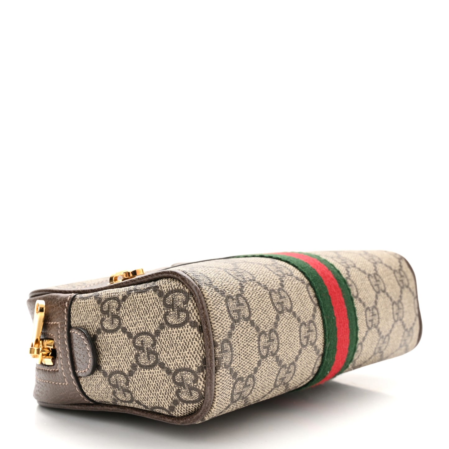 GG Supreme Monogram Web Small Ophidia Belt Bag 85 34 Dark Brown