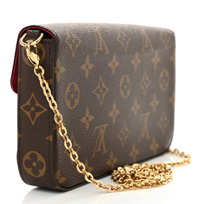 Louis Vuitton Monogram Pochette Felicie Chain Wallet Fuchsia 3 of 12