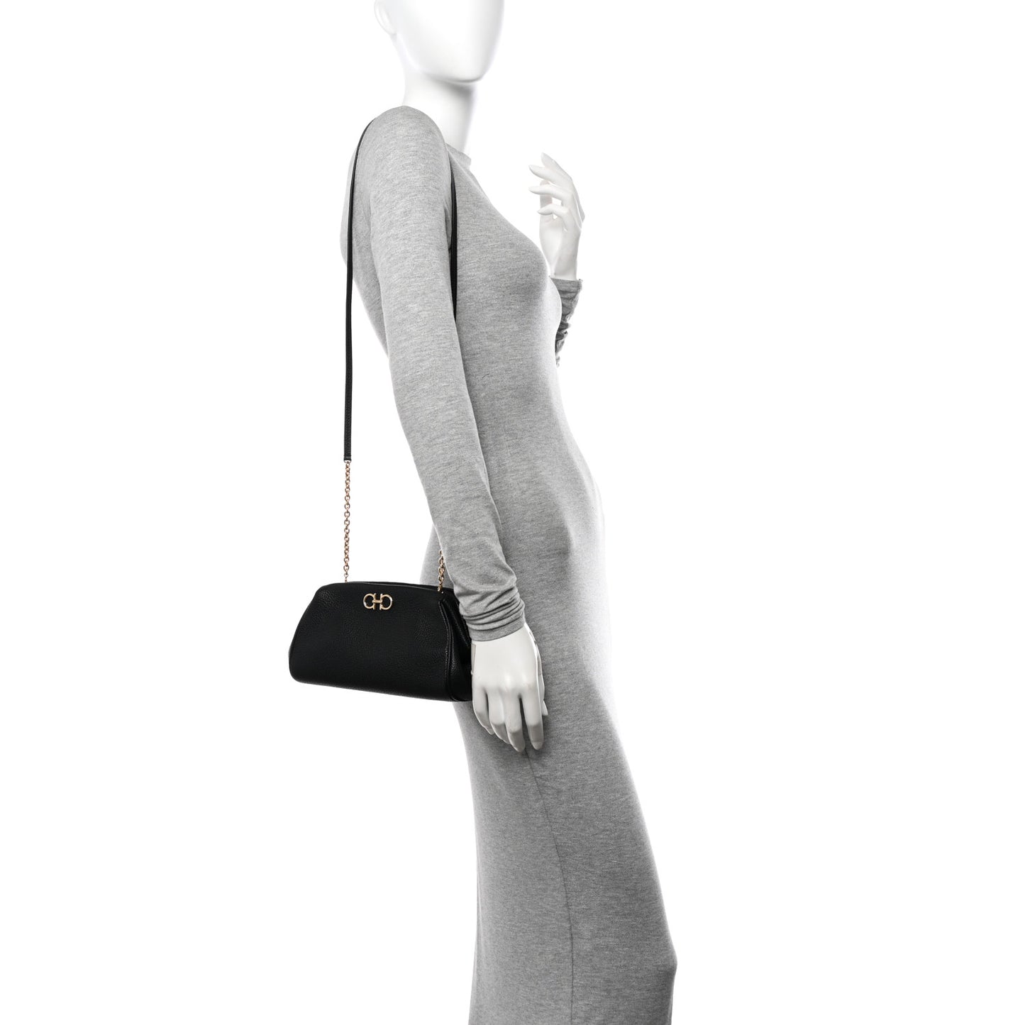 Calfskin Small Gancini Crossbody Black