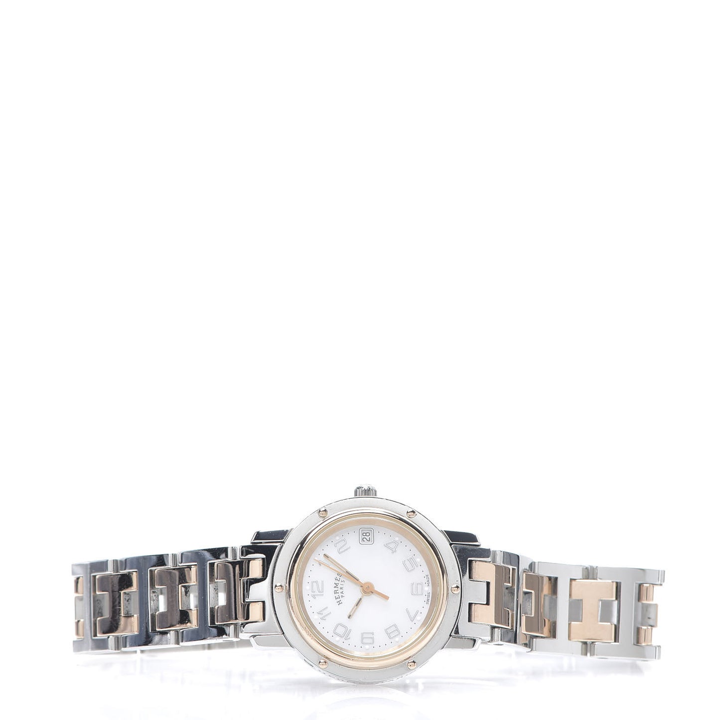 Stainless Steel Mother of Pearl 24mm Clipper Quartz Watch Rose Gold