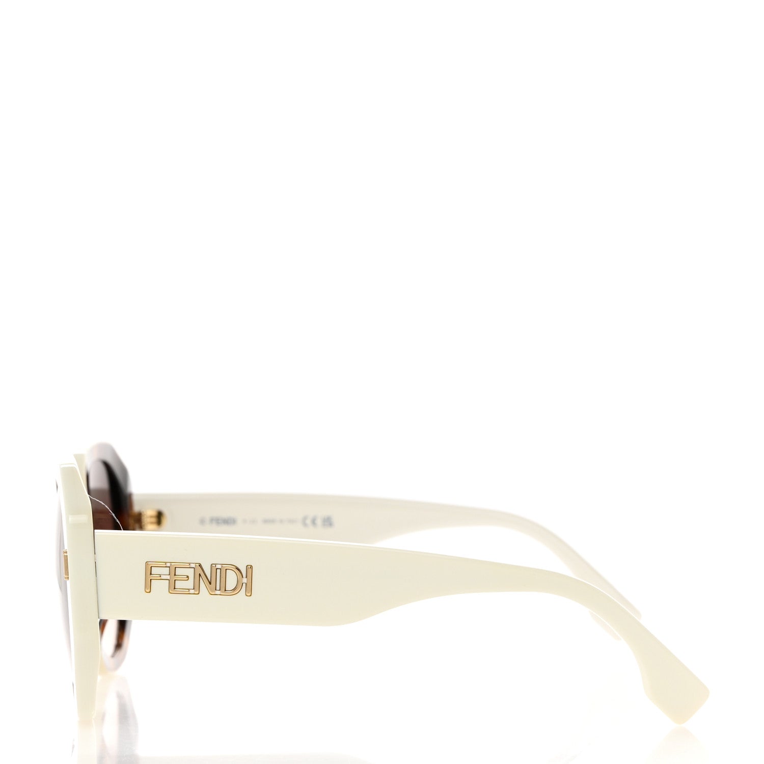 Fendi Acetate Hexagonal Fendi Bold Sunglasses FE40045I Havana White 3 of 7