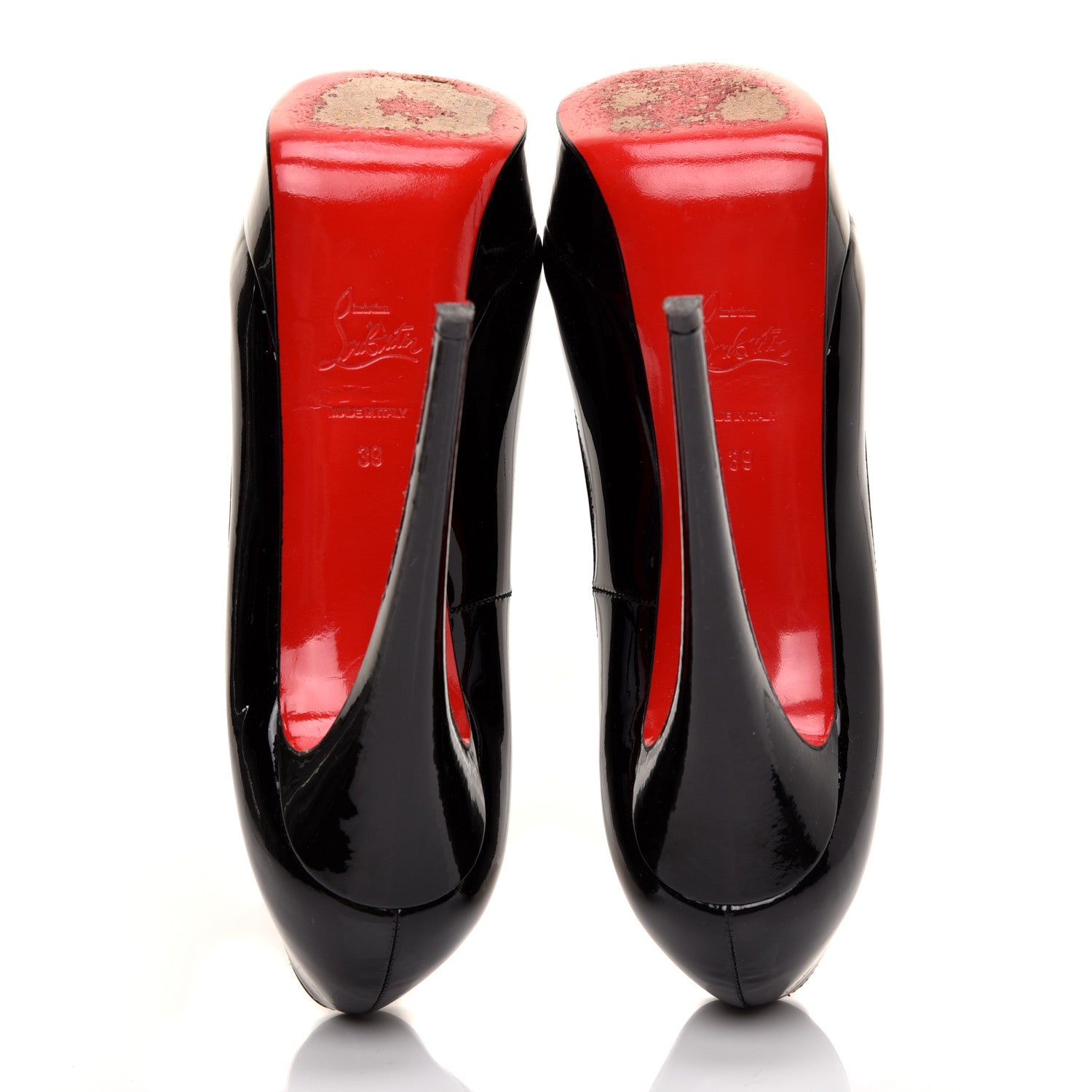 Christian Louboutin Patent Lady Peep 150 Pumps 39 Black 5 of 8