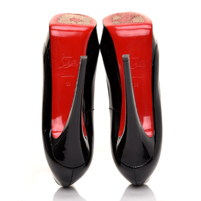 Christian Louboutin Patent Lady Peep 150 Pumps 39 Black 5 of 8