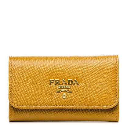 Prada Saffiano Metal 6 Key Holder Ocra 1 of 7