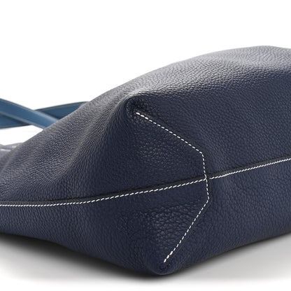 Hermes Taurillon Clemence Double Sens 45 Reversible Tote Bleu Izmir Bleu Saphir 15 of 21