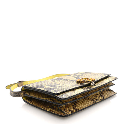 Gucci Snakeskin Crystal GG Broadway Shoulder Bag Yellow 4 of 10