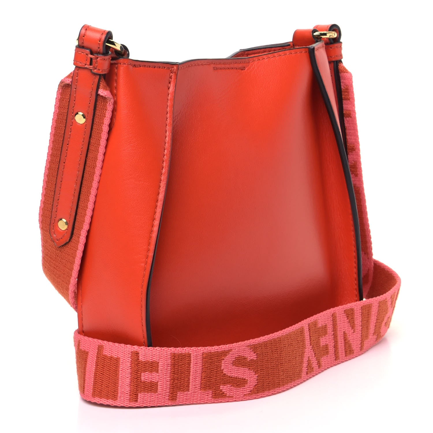 Stella McCartney Eco Alter Nappa Perforated Logo Tiny Crossbody Orange 2 of 5