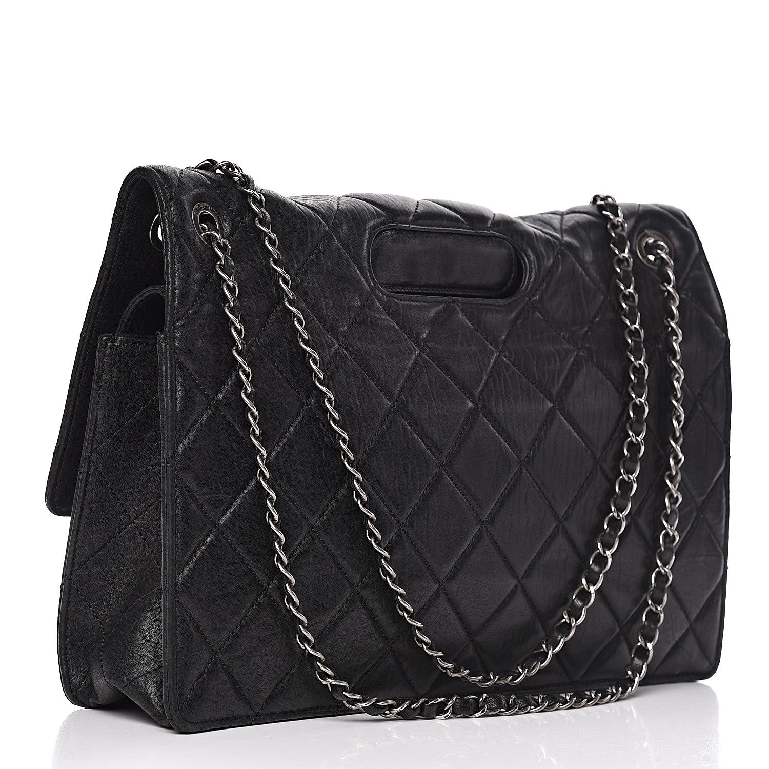 Chanel Washed Lambskin Maxi Take Away Flap Bag Black 3 of 20