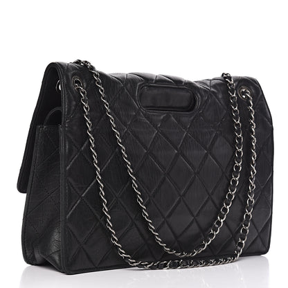 Chanel Washed Lambskin Maxi Take Away Flap Bag Black 3 of 20
