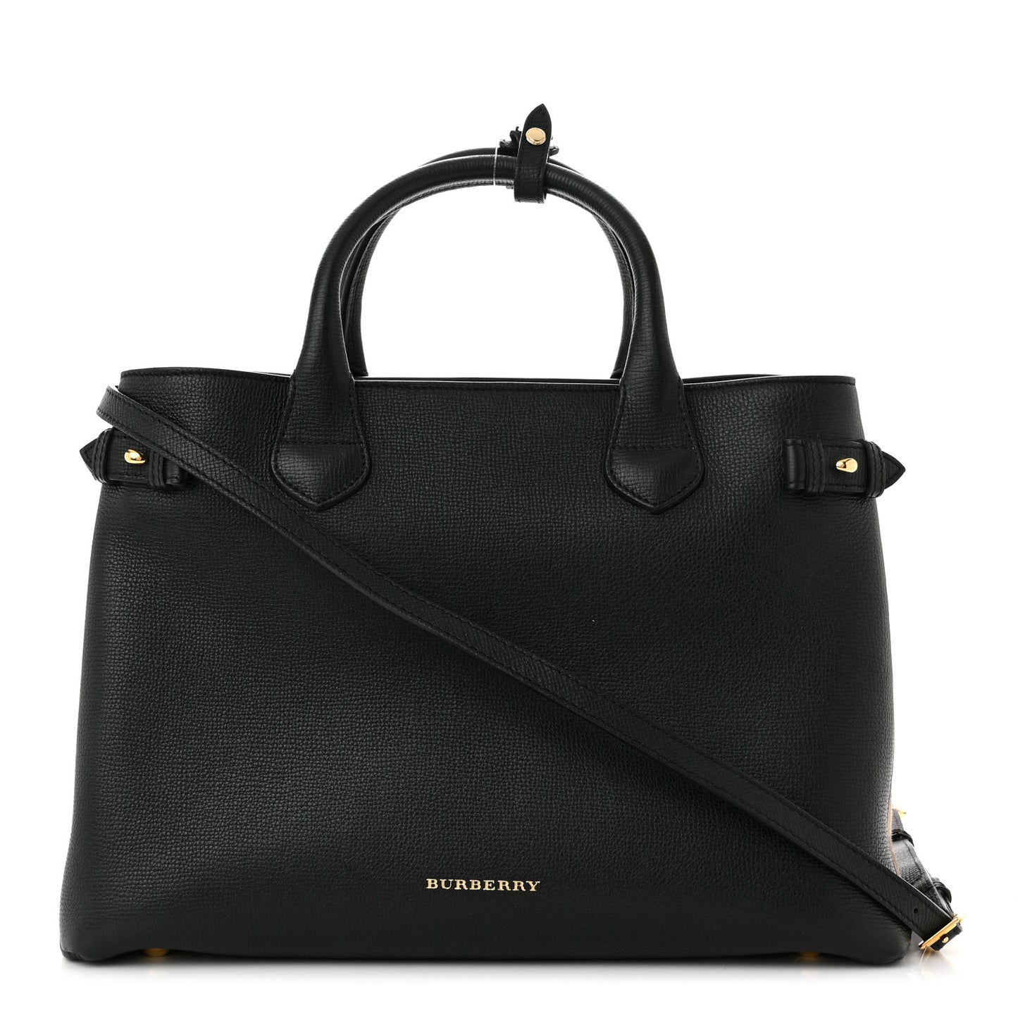 Derby Calfskin House Check Medium Banner Tote Black