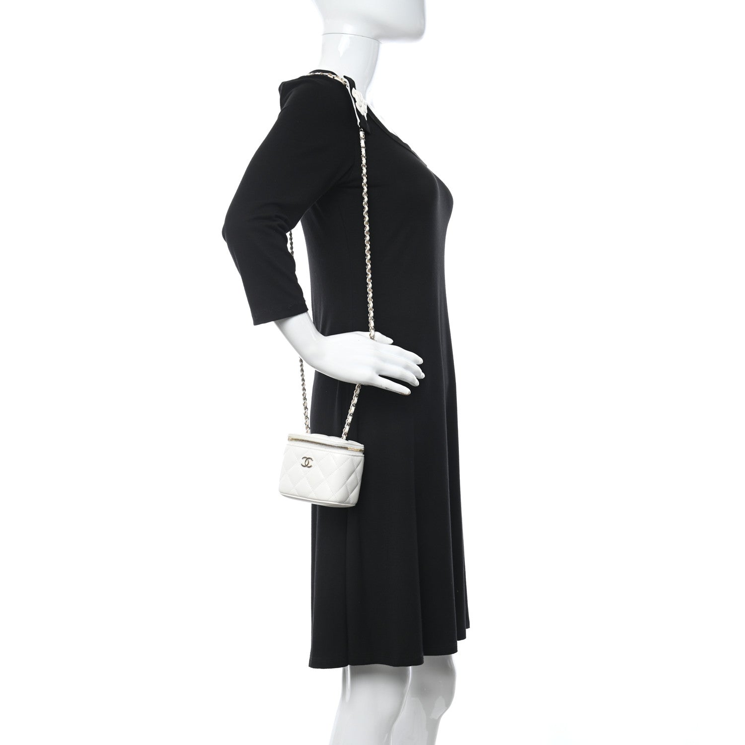 Chanel Lambskin Quilted My Chanel Lady Vanity Case With Chain White 2 of 13