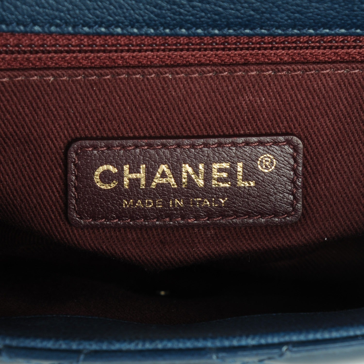 Chanel Patent Goatskin Quilted Medium CC Eyelet Flap Blue 6 of 9