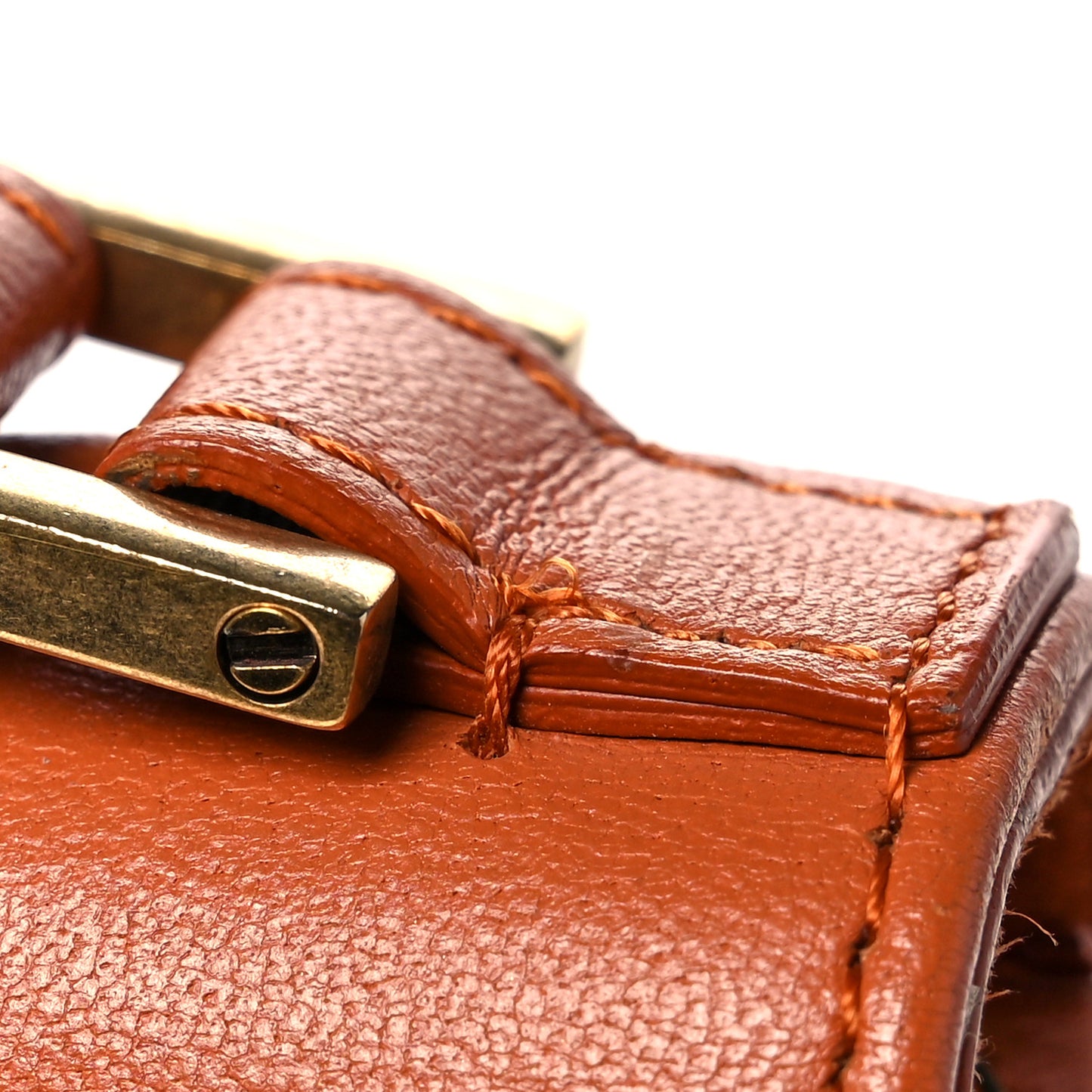 Calfskin Studded Diorama Top Handle Wallet on Chain Pouch Orange