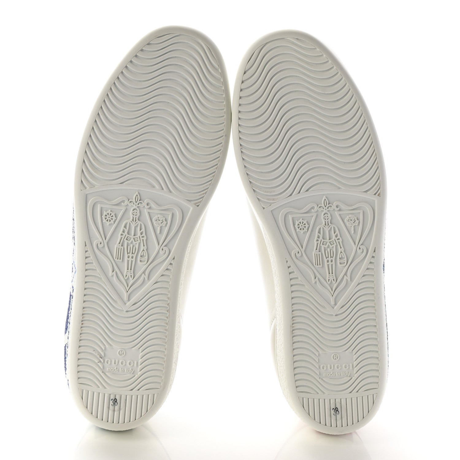 Gucci Calfskin Nappa LOVED Print Womens Ace Sneakers 38 White Red Flame Green 5 of 9