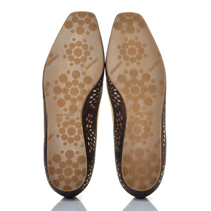 Jimmy Choo Metallic Calfskin Laser Cut Flats 38 Bronze Gold 5 of 7