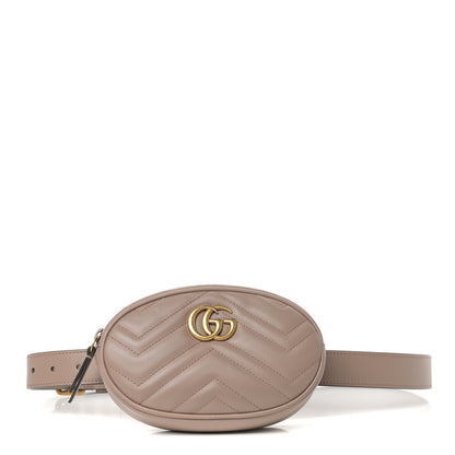 Gucci Calfskin Matelasse GG Marmont Belt Bag 85 34 Porcelain Rose 1 of 11