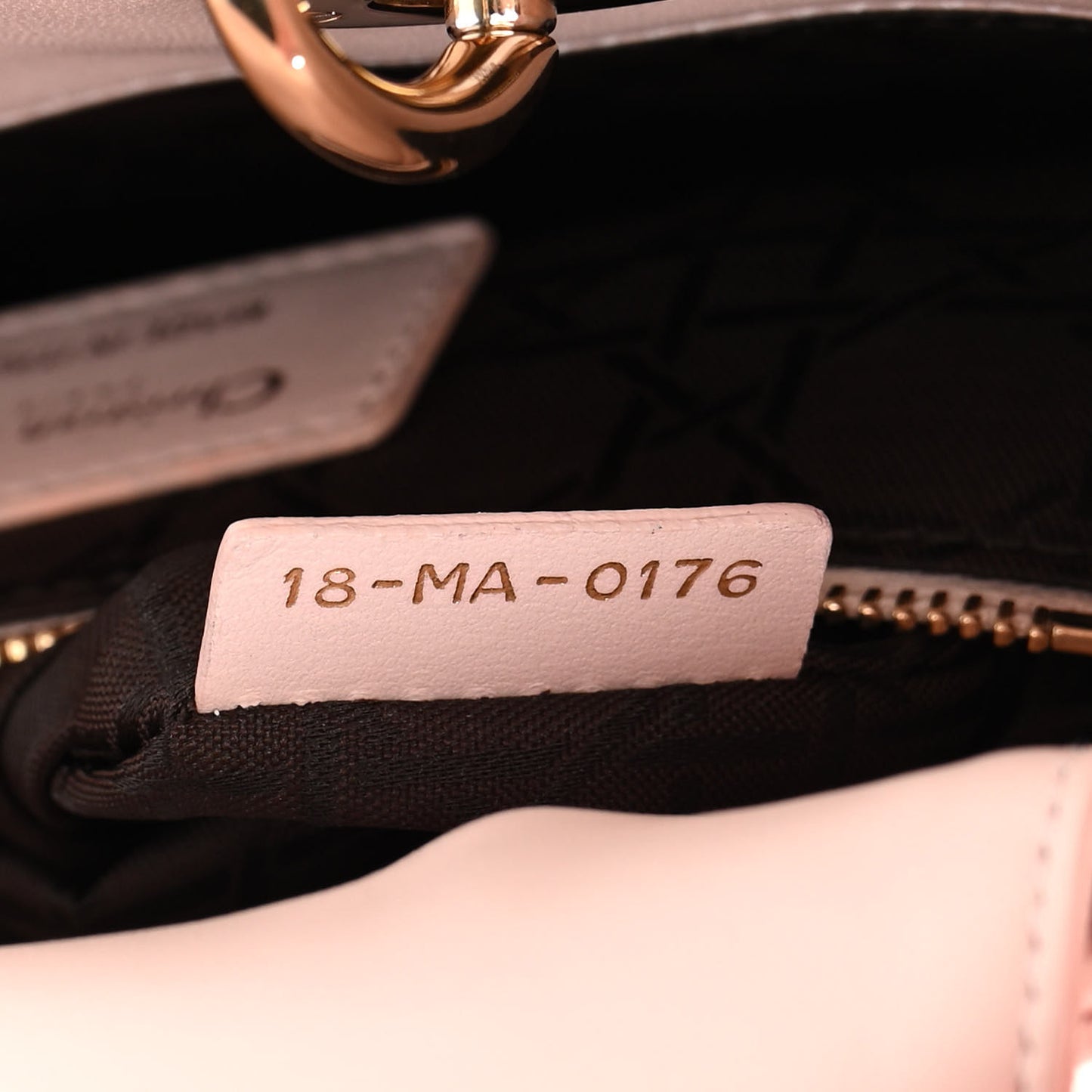 Lambskin Cannage Small Lucky Badges My Lady Dior Pink