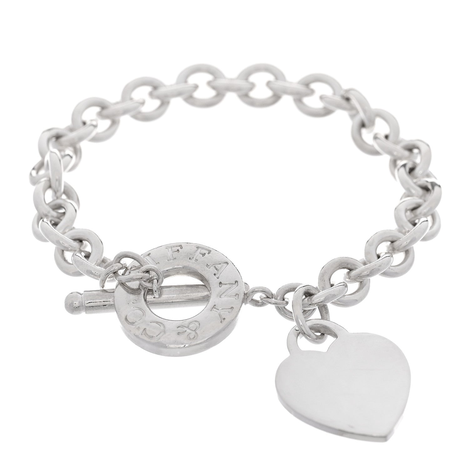 Tiffany Sterling Silver Heart Tag Toggle Bracelet 1 of 3