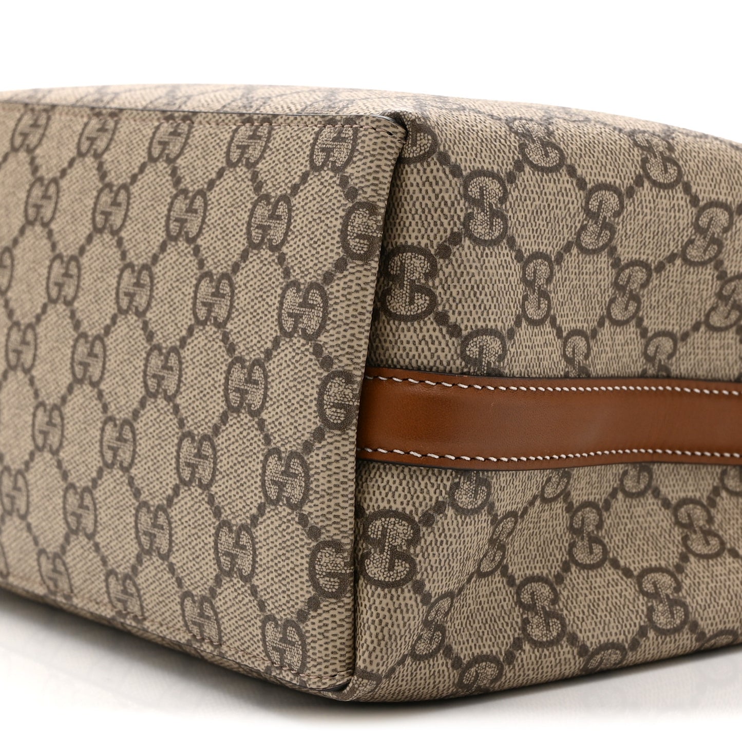 GG Supreme Monogram Emblem Small Shoulder Bag Beige Ebony Sundial