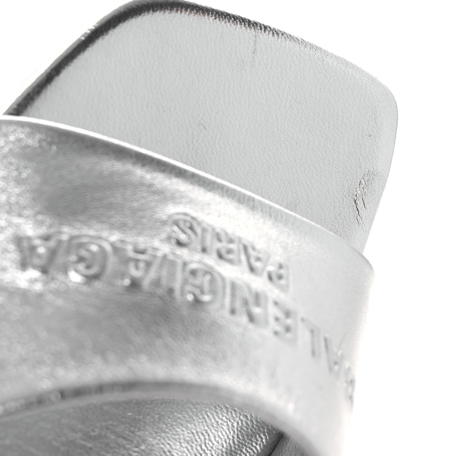 Balenciaga Metallic Sheepskin Duty Free 70mm Sandals 39 Silver 12 of 13
