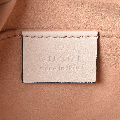 Gucci Vintage Effect Calfskin Matelasse Diagonal Small Torchon GG Marmont Chain Shoulder Bag Blue Agata Mystic White 5 of 10