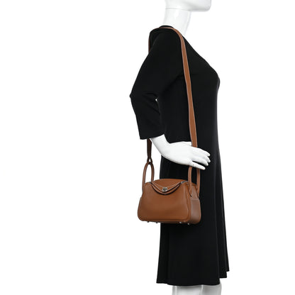 Hermes Taurillon Clemence Mini Lindy 20 Gold 2 of 12