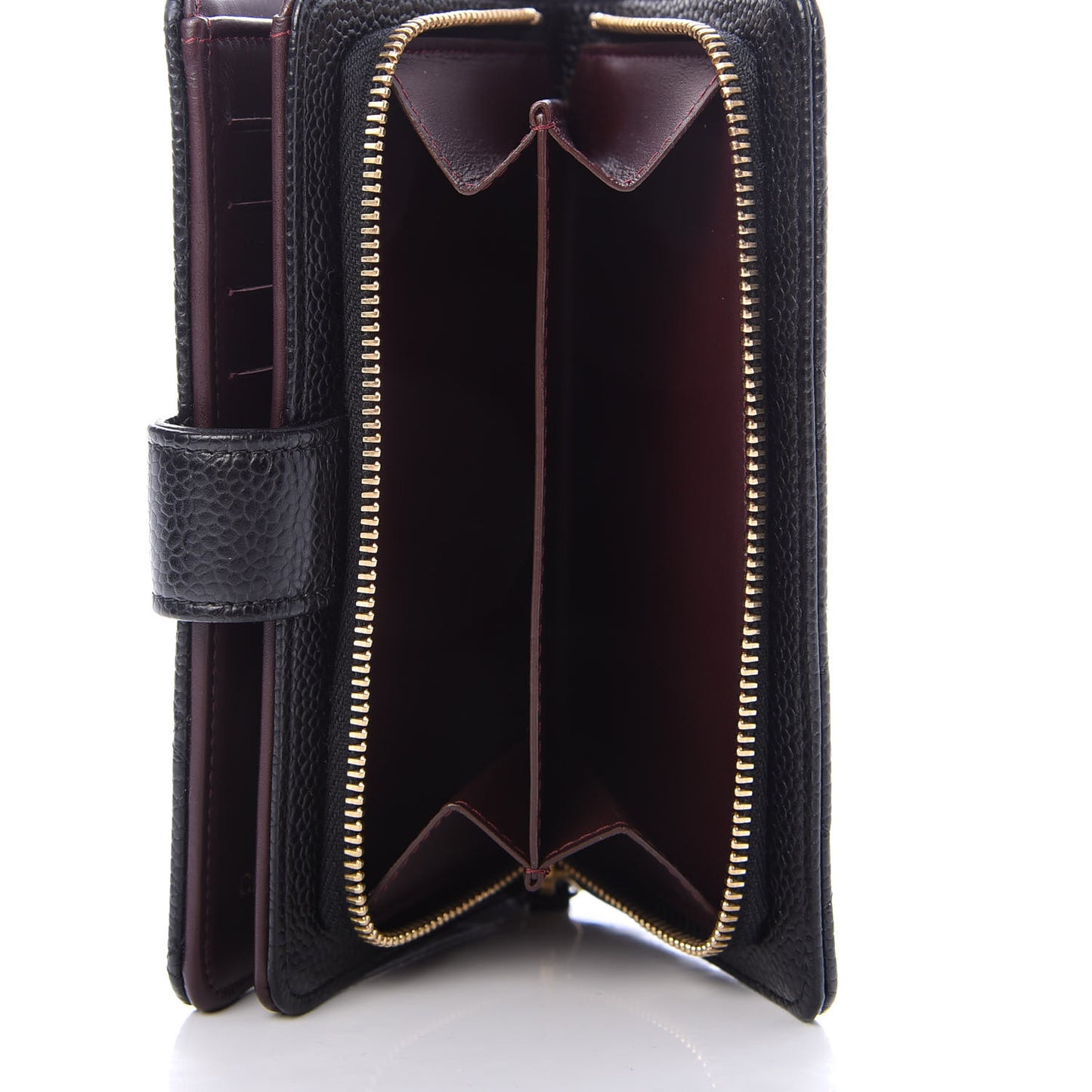 Caviar Quilted Zipped Pocket Wallet Black