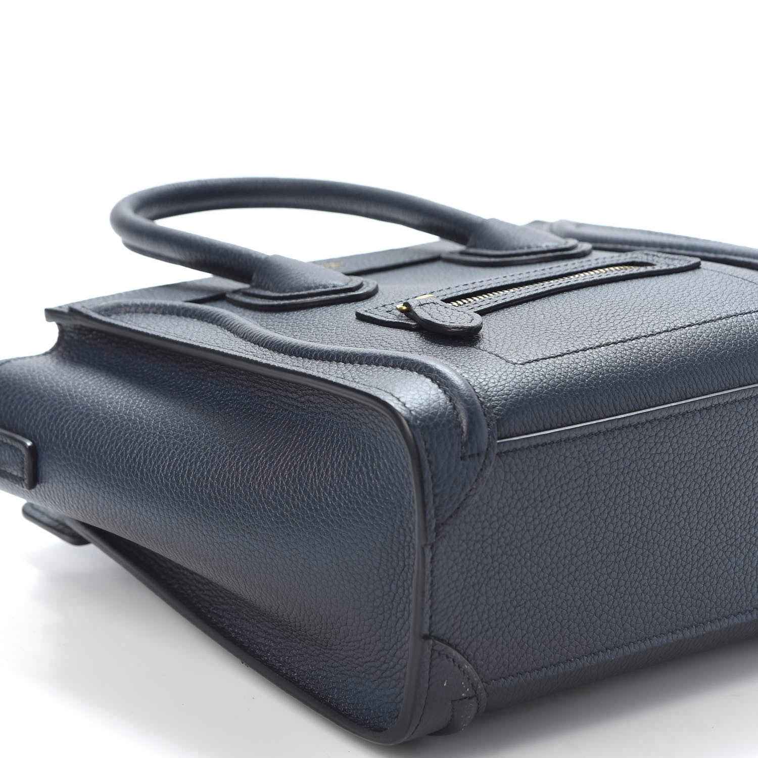 Celine Drummed Calfskin Nano Luggage Navy Blue 6 of 9