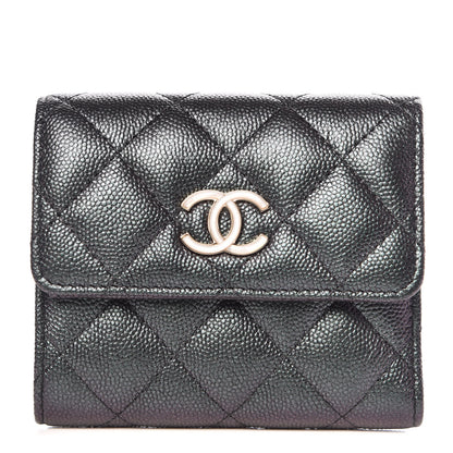 Chanel Iridescent Caviar Quilted Small Flap Wallet Black 1 of 8