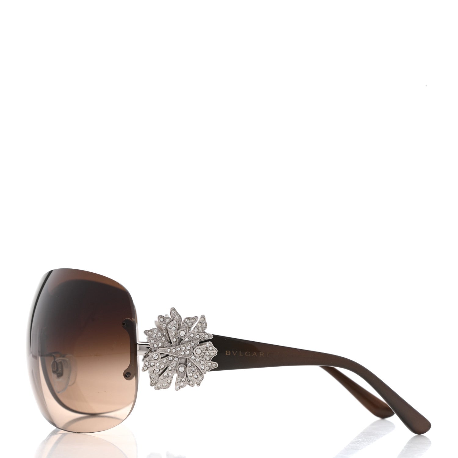 Bulgari Crystal Sunglasses 6064-B Brown 3 of 8