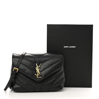 Saint Laurent Calfskin Y Quilted Monogram Toy Loulou Crossbody Bag Black 11 of 11