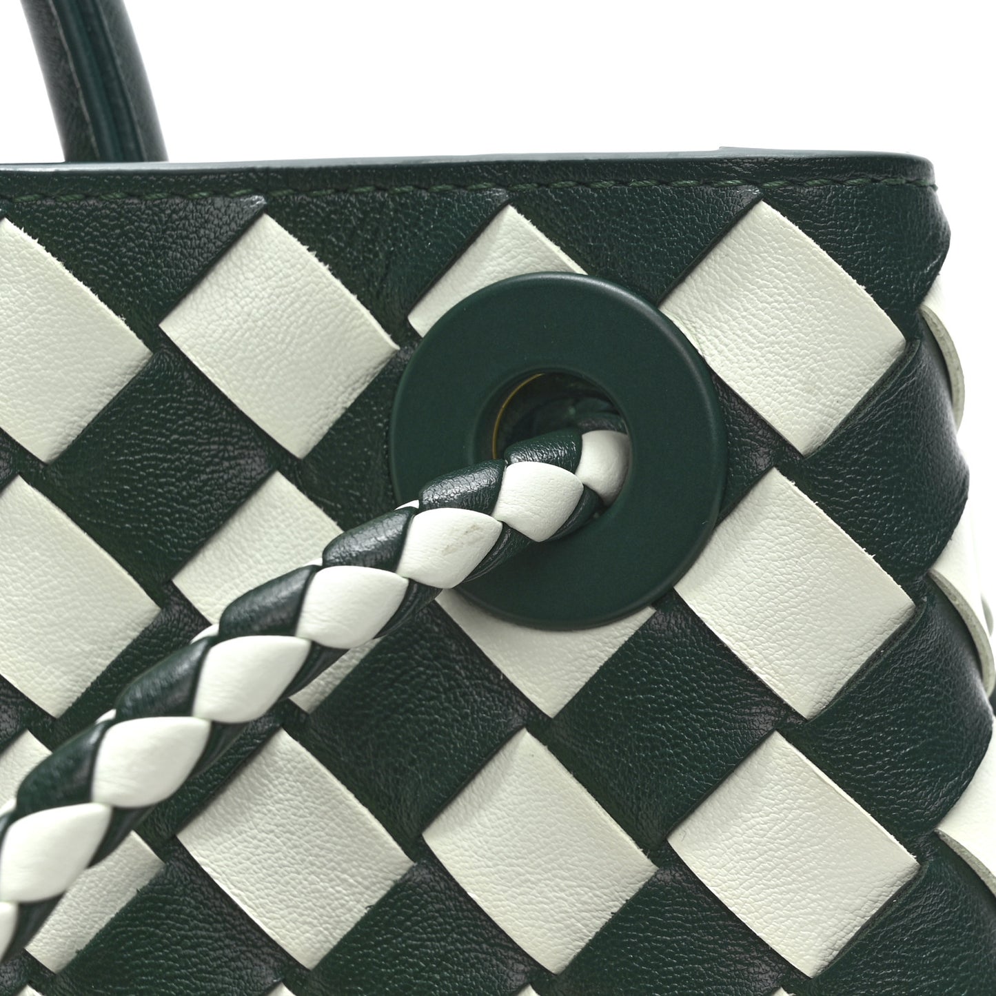 Nappa Intrecciato Small Andiamo Shoulder Bag Glacier Green