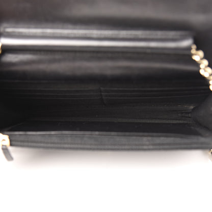 Chanel Glazed Calfskin Quilted Boy Wallet On Chain WOC Black 5 of 13