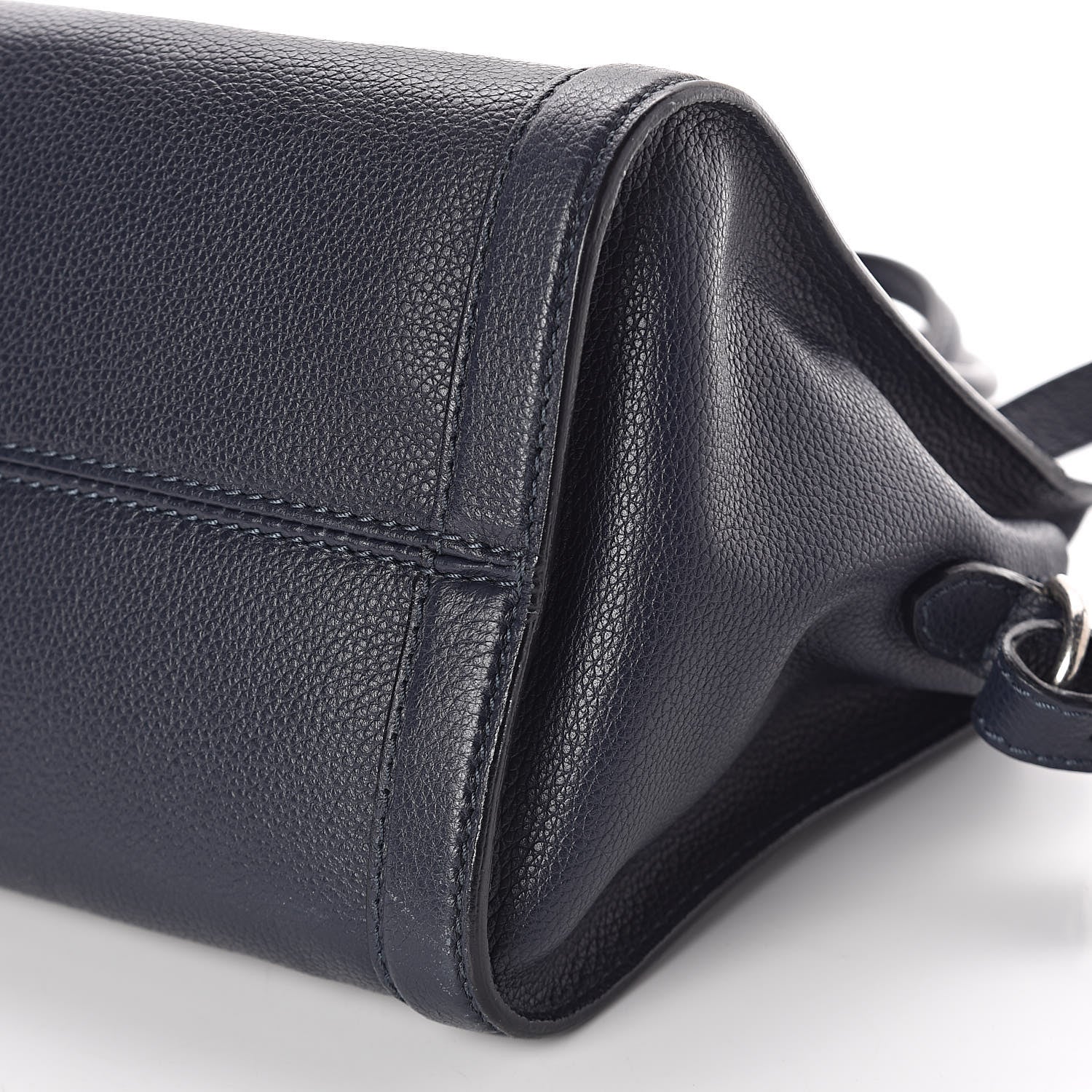 Alexander McQueen Pebbled Calfskin Small Skull Padlock Zip Around Tote Navy 10 of 11