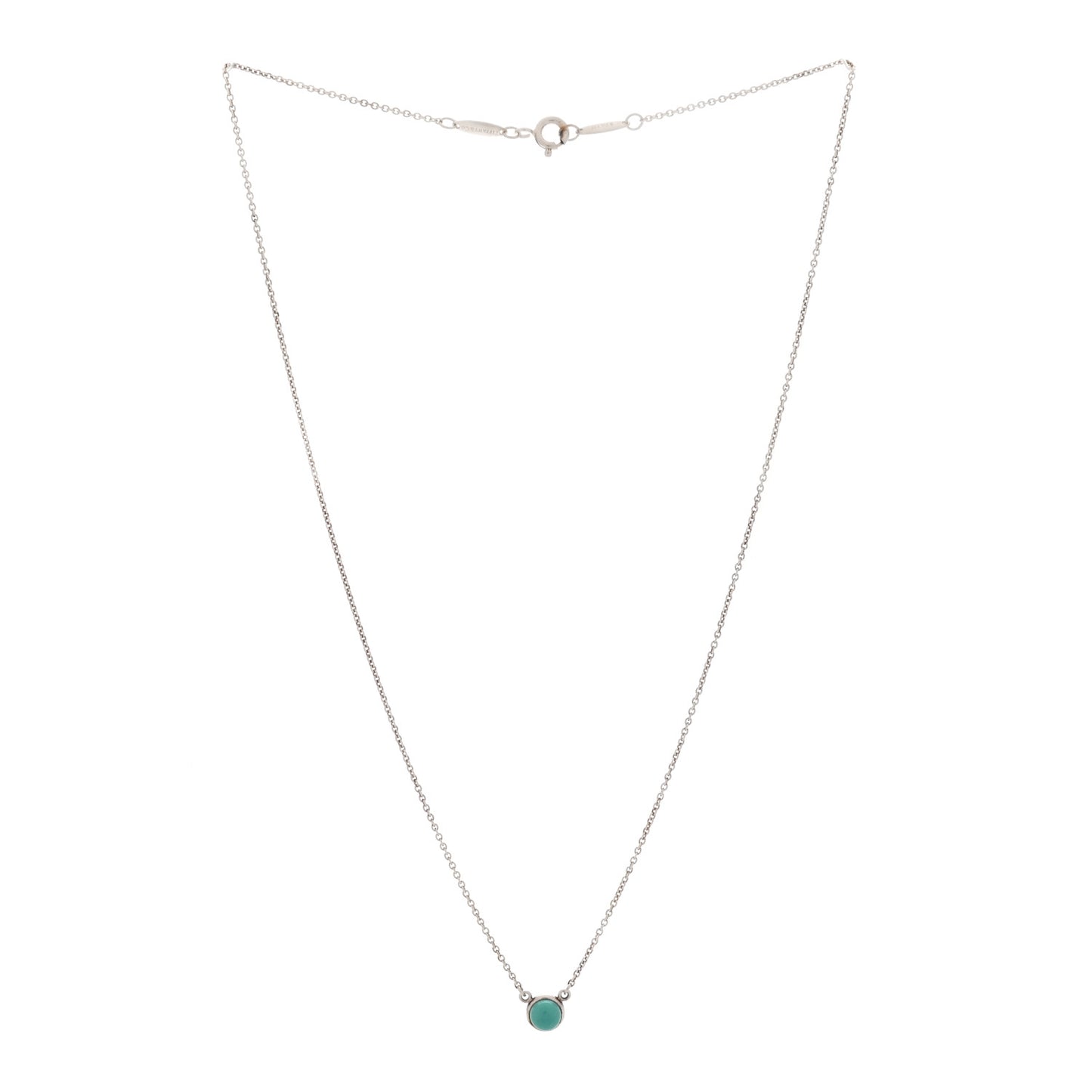 Sterling Silver Turquoise Elsa Peretti Color by the Yard Pendant Necklace