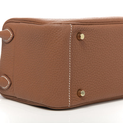 Hermes Taurillon Clemence Mini Lindy 20 Gold 8 of 11