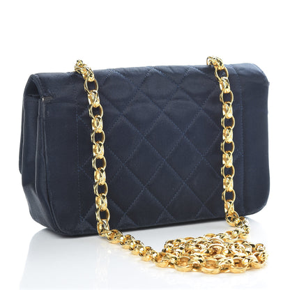 Chanel Satin Quilted Mini Evening Flap Navy 3 of 11