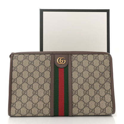 Gucci GG Supreme Monogram Web Ophidia GG Toiletry Case Beige New Acero 10 of 10