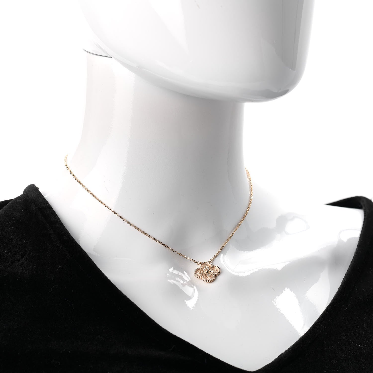 Van Cleef & Arpels 18K Rose Gold Vintage Alhambra Pendant Necklace 2 of 5