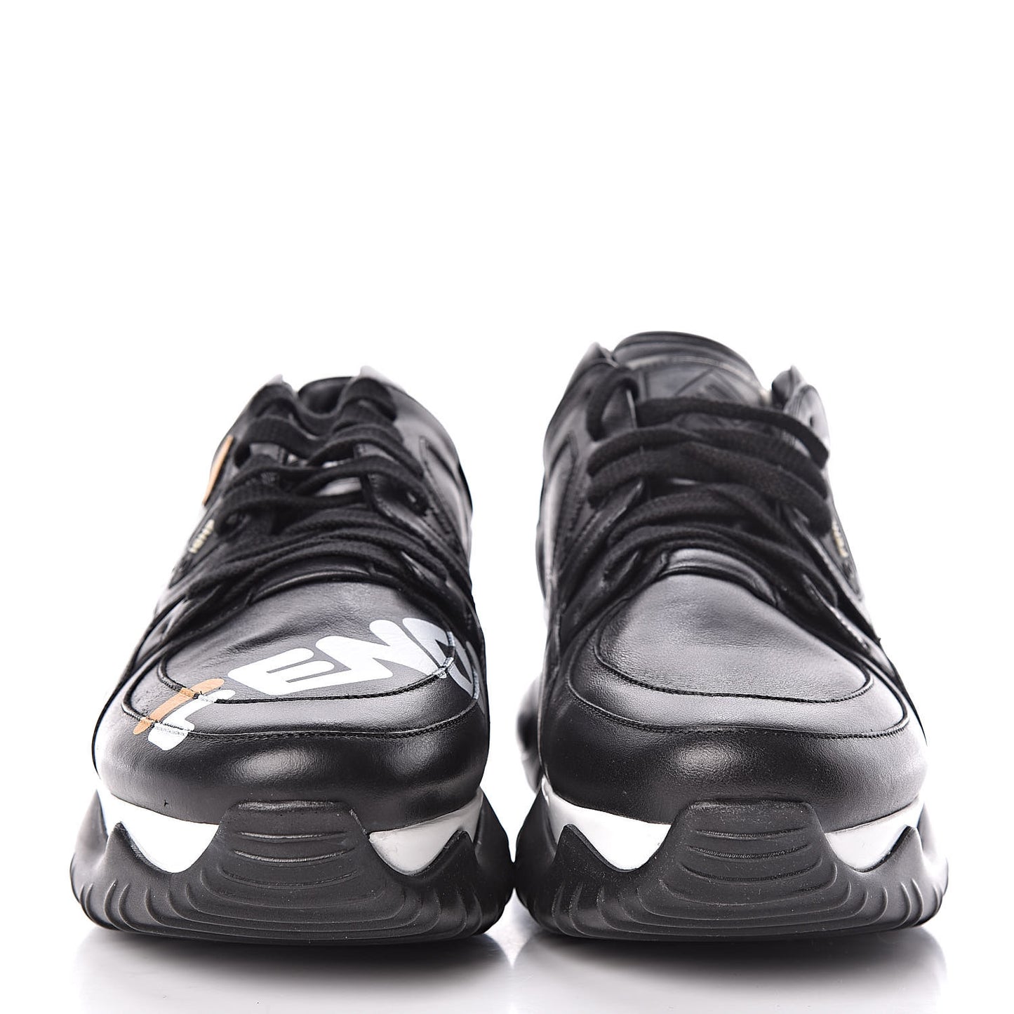 X FILA Vitello Mania Painted Mens Chunky Sneakers 9 Black Zucca White Ice