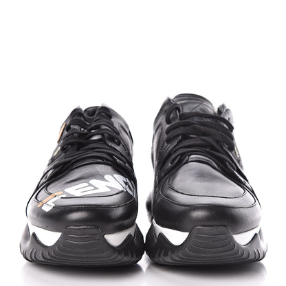 Fendi X FILA Vitello Mania Painted Mens Chunky Sneakers 9 Black Zucca White Ice 2 of 8