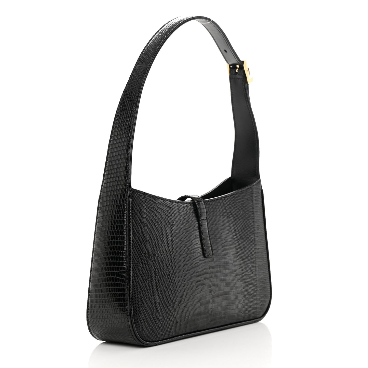 Calfskin Lizard Embossed LE 5 A 7 Hobo Black