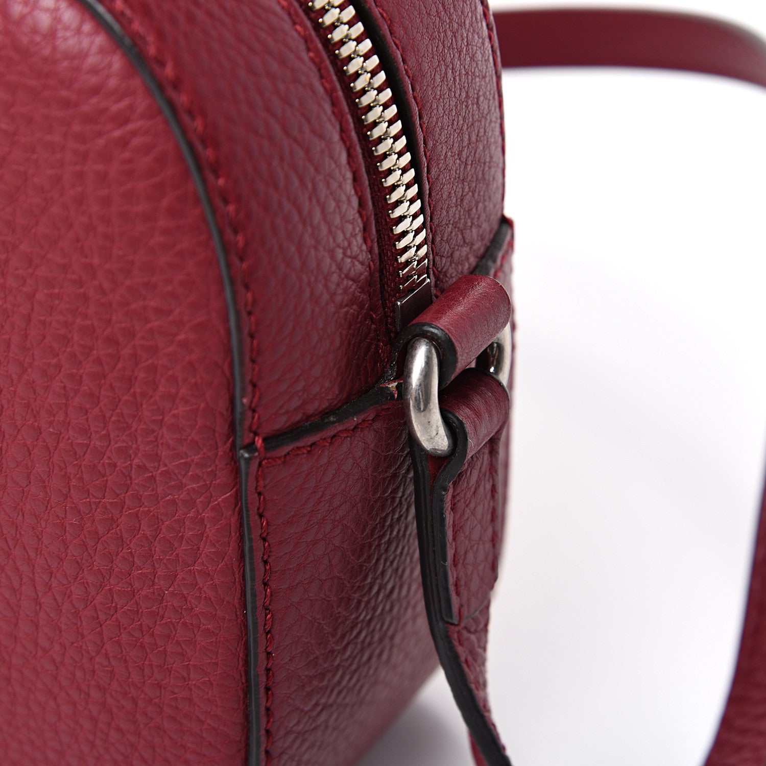 Gucci Pebbled Calfskin Studded Small Soho Disco Bag Soft Burgundy 10 of 11