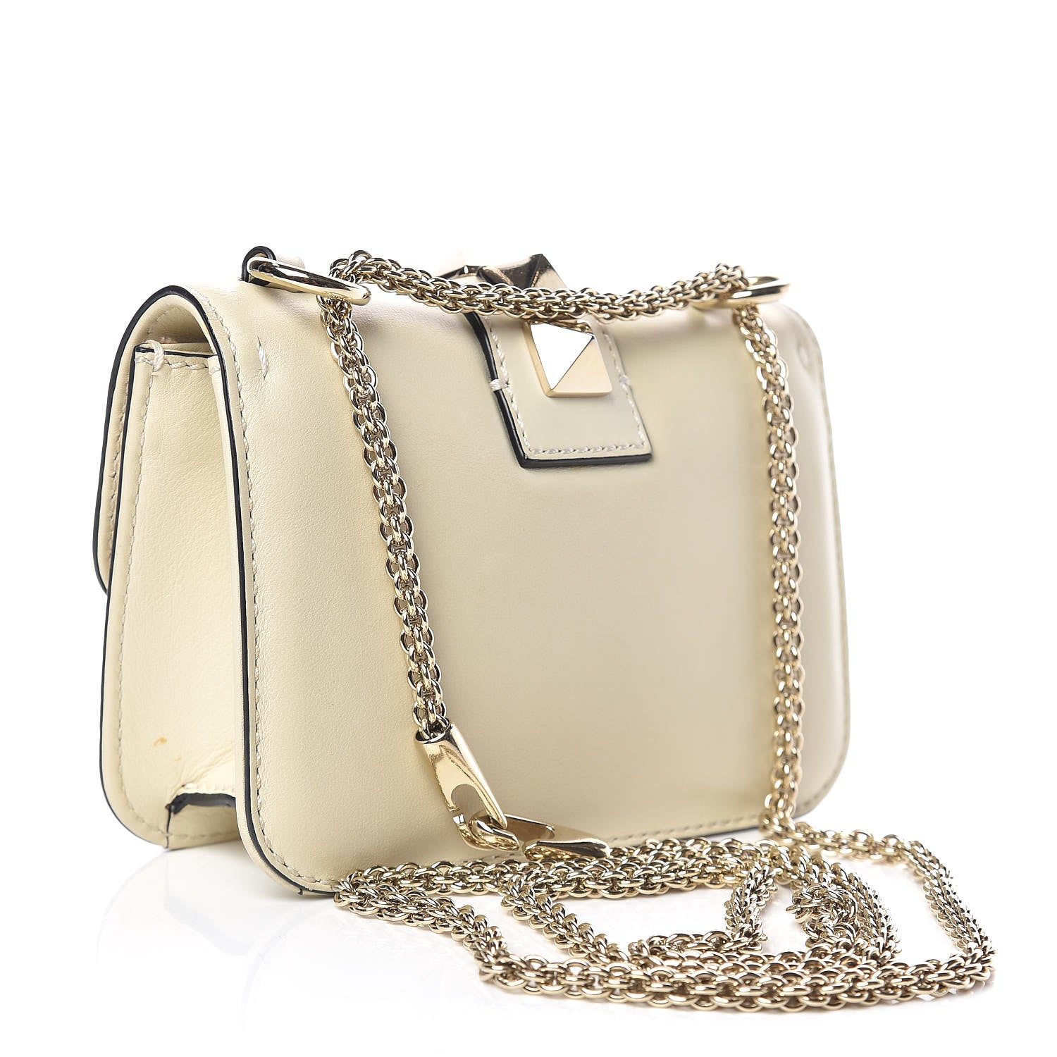 Valentino Garavani Vitello Mini Glam Lock Rockstud Flap White 3 of 9