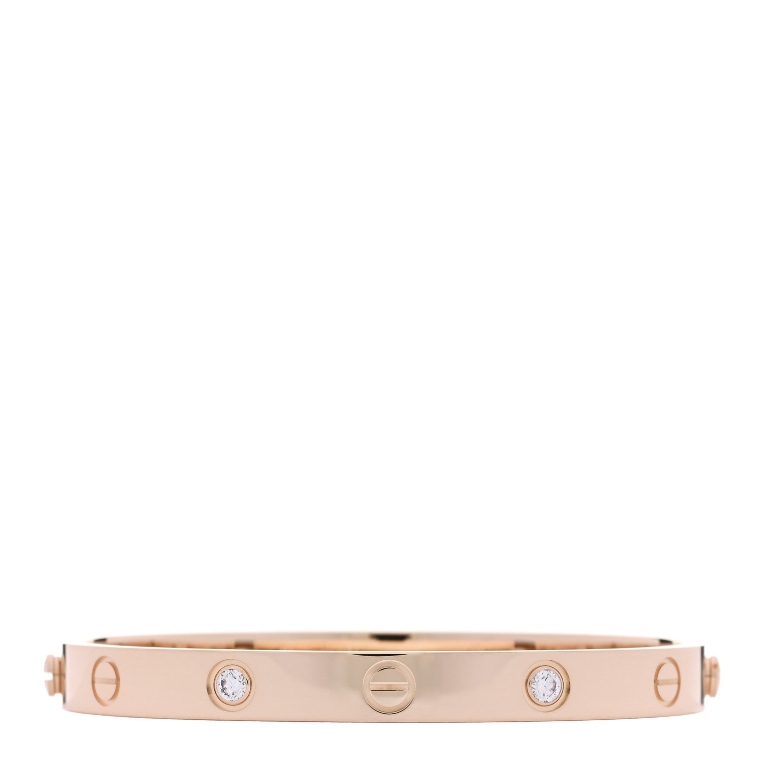 Cartier 18K Pink Gold 4 Diamond LOVE Bracelet 16 2 of 8